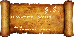 Günsberger Sarolta névjegykártya