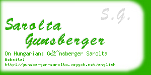 sarolta gunsberger business card